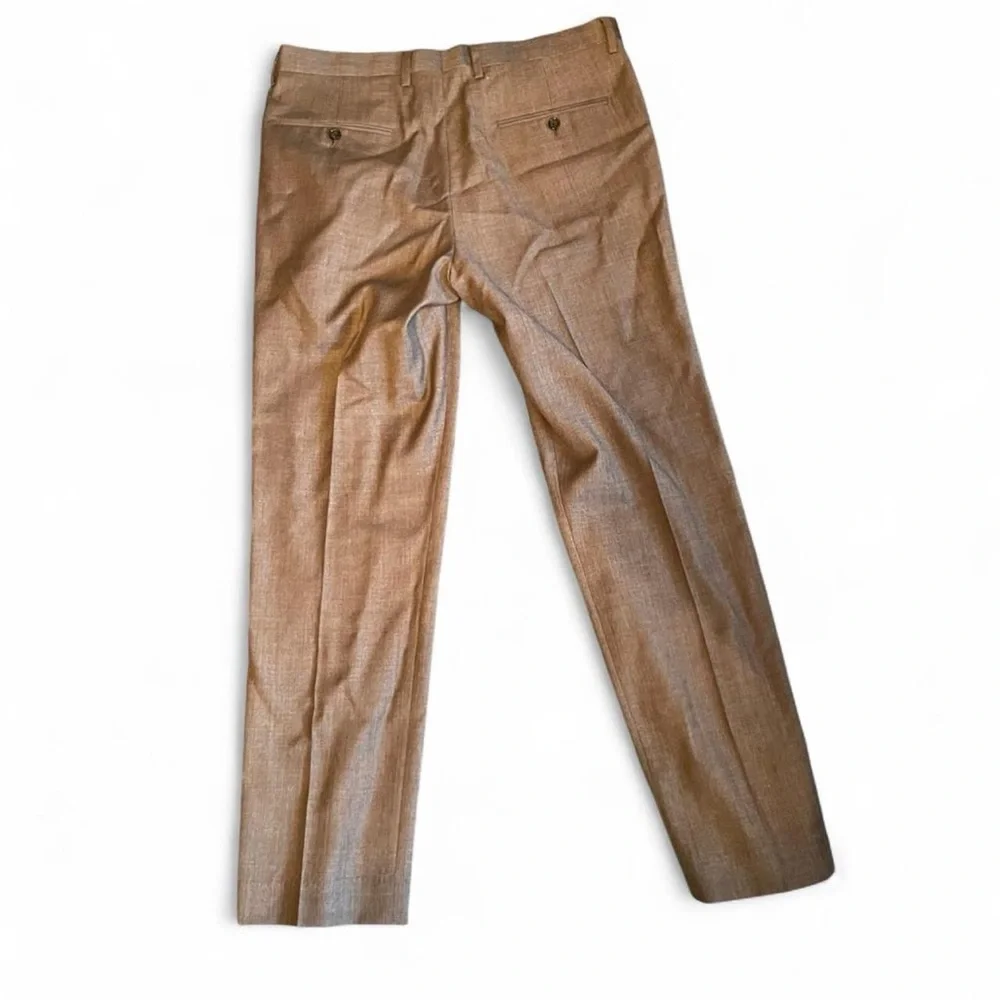 J. Crew Men's W33 L34 Gray Grey 100% Wool Tollegno Dress Pants Trousers